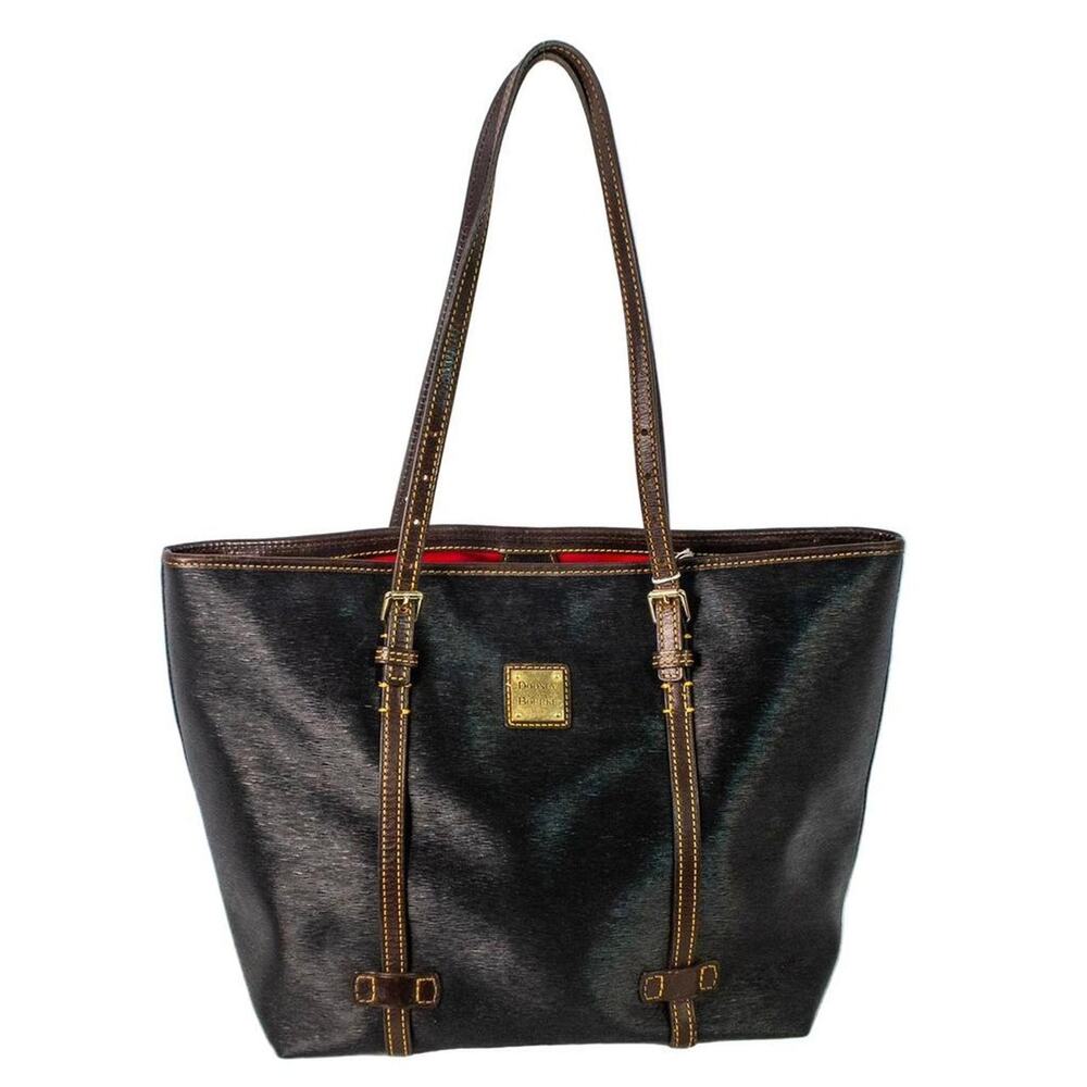 Black Leather Tote By Dooney & Bourke